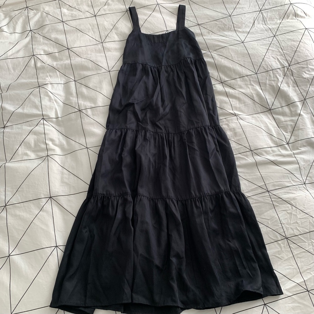 Black Maxi Tiered Dress XS